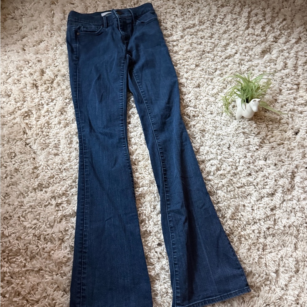 LOFT Ann Taylor 24 size 00 Dark wash flared vintage Dark Blue Flare Jeans